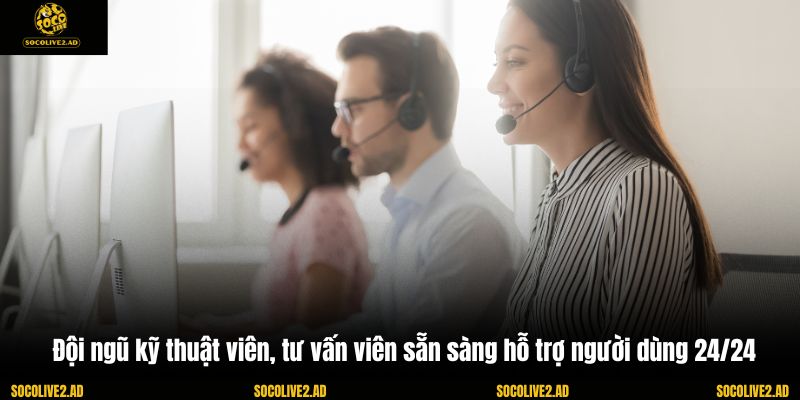 Đội ngũ kỹ thuật viên, tư vấn viên sẵn sàng hỗ trợ người dùng 24/24