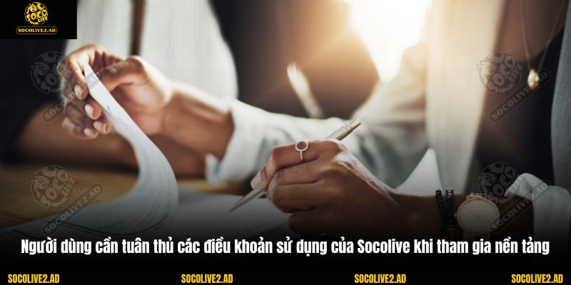 Người dùng cần tuân thủ các điều khoản sử dụng của Socolive khi tham gia nền tảng